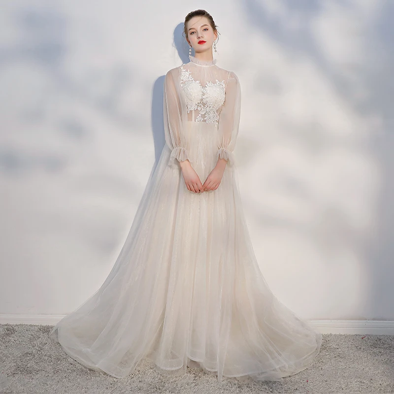 beach wedding dresses 2018 Ivory Mermaid Lace Rustic Wedding Dresses Illusion Neckline Beach Wedding Dress AWD1157 main image 1