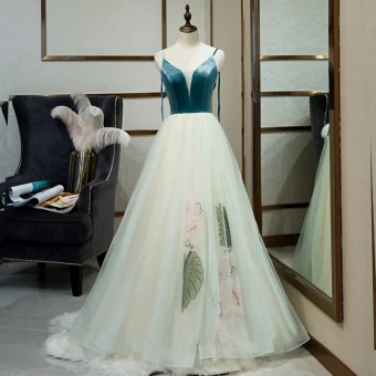 Classy Jade Green Evening Dresses 2019 A Line Princess Spaghetti Straps Sleeveless Suede Backless Floor Length Long Formal Dresses