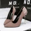 Stilig Brun Casual Pumps 2019 Mocka Nit 10 cm Stilettklackar Spetsiga Pumps