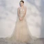 Élégant Champagne Transparentes Robe De Mariée 2018 Princesse Étoile Noeud Encolure Dégagée Dos Nu Sans Manches Tribunal Train Mariage