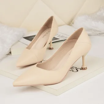 Simple Beige Ol Escarpins 2019 6 Cm Talons Aiguilles À Bout Pointu Escarpins