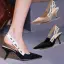 Simple Noire Désinvolte Tresser Sandales Femme 2020 Noeud 5 cm Talons Aiguilles À Bout Pointu Sandales