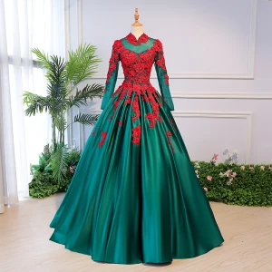 Vintage Quinceañera Blekk Blå Ballkjoler 2018 Ballkjole Blonder Appliques Perle Høy Hals Ryggløse Langermede Lange Formelle Kjoler