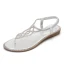 Bohême Plage Argenté Plate Chaussures Femmes 2020 Daim Faux Diamant T-Strap Pantoufle & Tongs
