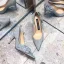 Scintillantes Argenté Soirée Glitter Escarpins 2020 Cuir Faux Diamant Paillettes Noeud 7 cm Talons Aiguilles À Bout Pointu Escarpins