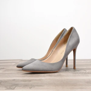 Eenvoudige Grijs Kantoor Pumps 2020 Suede 10 Cm Naaldhakken Stiletto Spitse Neus Pumps