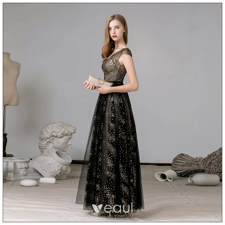 V-neck Lace Prom Dresses Long, Evening Party Prom Dresses, 2020 Evening Dresses
