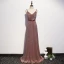 Sexy Scintillantes Or Rose Robe De Soirée 2020 Princesse Bretelles Spaghetti Paillettes Noeud Sans Manches Dos Nu Longue Robe De Ceremonie