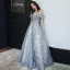 Charmant Bleu Ciel Robe De Soirée 2020 Princesse De l'épaule Paillettes Sans Manches Dos Nu Longue Robe De Ceremonie
