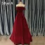 Vintage / Originale Bordeaux Robe De Soirée 2020 Princesse Daim De l'épaule Sans Manches Dos Nu Thé Longueur Robe De Ceremonie