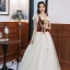 Lovely Burgundy Prom Dresses 2021 A-Line / Princess V-Neck Beading Short Sleeve Backless Bow Floor-Length / Long Formal Dresses