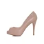 Modest / Simple Nude OL Womens Shoes 2020 Leather 10 cm Stiletto Heels Open / Peep Toe Heels