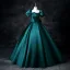 Vintage / Retro Dark Green Satin Prom Dresses 2025 Ball Gown Square Neckline Puffy Short Sleeve Backless Bow Floor-Length / Long Prom Formal Dresses