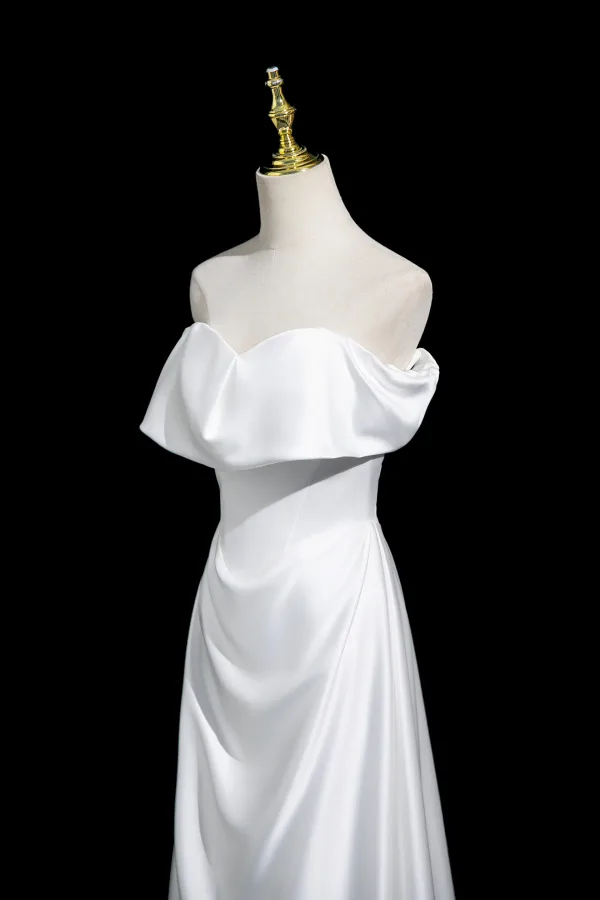Schlicht Ivory / Creme Abendkleider 2025 A Linie Bandeau Ärmellos Rückenfreies Lange Abend Festliche Kleider