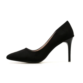 Simple Noire Bureau Ol Escarpins 2020 Cuir 8 Cm Talons Aiguilles À Bout Pointu Escarpins