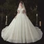 High End Ivory / Creme Glanz Brautkleider / Hochzeitskleider 2020 Ballkleid Off Shoulder Pailletten Kurze Ärmel Rückenfreies Kathedrale Schleppe