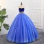 Elegant Kongeblå Quinceañera Ballkjoler 2018 Ballkjole Brodert Perle Suede Kjæreste Ryggløse Uten Ermer Lange Formelle Kjoler