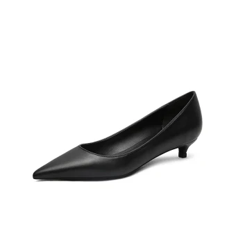 Modest Simple Black Ol Office Pumps 2020 3 Cm Stiletto Heels Pointed Toe Low Heel Pumps