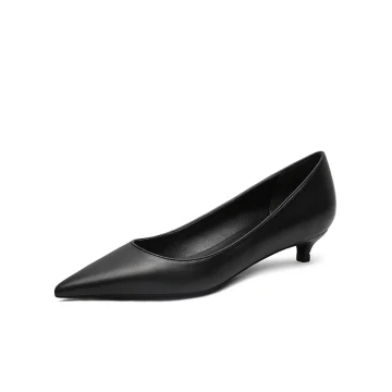 Simple Noire Ol Bureau Escarpins 2020 3 Cm Talons Aiguilles À Bout Pointu Talon Bas Escarpins