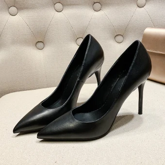 Modest Simple Black Office Ol Pumps 2020 10 Cm Stiletto Heels Pointed Toe Pumps