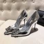 Mode Argenté Soirée Escarpins 2020 Cuir Verni Faux Diamant 10 cm Talons Aiguilles À Bout Pointu Escarpins