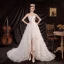 Sexy Ivory Ruffle Asymmetrical Wedding Dresses 2021 A-Line / Princess Satin Strapless Sleeveless Wedding