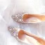 Charmant Silber Handgefertigt Brautschuhe 2020 Leder Spitze Strass Pailletten 7 cm Stilettos Spitzschuh Hochzeit Pumps