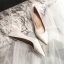 Chic / Beautiful Ivory Wedding Shoes 2020 Tulle Lace 7 cm Stiletto Heels Pointed Toe Wedding Pumps