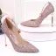 Sparkly Rose Gold Sequins Wedding Shoes 2020 10 cm Stiletto Heels Pointed Toe Wedding Pumps