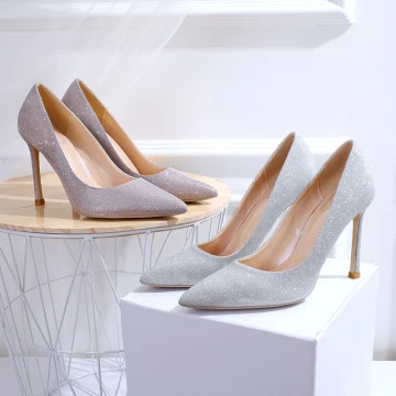 Stijlvolle Zilveren Avond Glans Pumps 2020 10 Cm Naaldhakken Stiletto Spitse Neus Pumps