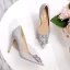 Sjarmerende Sølv Rhinestone Brudesko 2020 Paljetter 10 cm Stiletthæler Spisse Bryllup Pumps
