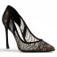 Sexy Black Evening Party Pierced Pumps 2020 Lace 10 cm Stiletto Heels Pointed Toe Pumps