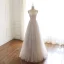 Luxe Beige Robe De Soirée 2020 Princesse Bretelles Spaghetti Perlage En Dentelle Fleur Paillettes Sans Manches Dos Nu Noeud Longue Robe De Ceremonie