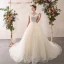 Elegante Ivory / Creme Brautkleider / Hochzeitskleider 2020 A Linie Stehkragen Perlenstickerei Quaste Pailletten Applikationen Ärmellos Rückenfreies Kathedrale Schleppe