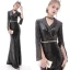 Scintillantes Noire Robe De Soirée 2020 Trompette / Sirène V-Cou Ceinture Paillettes Manches Longues Longue Robe De Ceremonie