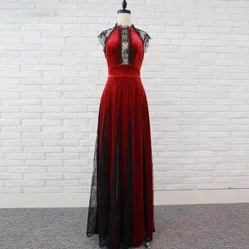 Chic Beautiful Burgundy Evening Dresses 2018 Empire Lace Flower Suede Scoop Neck Backless Sleeveless Floor Length Long Formal Dresses