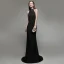 Sexy Couleur Unie Noire Robe De Soirée 2020 Trompette / Sirène Titulaire Perlage Sans Manches Dos Nu Train De Balayage Robe De Ceremonie
