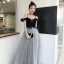 Fashion Grey Star Sequins Evening Dresses  2020 A-Line / Princess Spaghetti Straps Lace Flower Sleeveless Backless Floor-Length / Long Formal Dresses