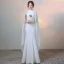 Simple Couleur Unie Ivoire Robe De Soirée 2020 Trompette / Sirène Encolure Dégagée Manches Longues Longue Robe De Ceremonie