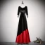 Chic / Beautiful Two Tone Evening Dresses  2020 A-Line / Princess Suede Square Neckline 1/2 Sleeves Backless Floor-Length / Long Formal Dresses