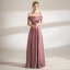 Modest / Simple Purple Evening Dresses  Prom Dresses 2021 A-Line / Princess Off-The-Shoulder Short Sleeve Backless Floor-Length / Long Evening Party Formal Dresses