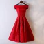 Chic / Beautiful Red Formal Dresses Evening Dresses  2017 Lace Flower Square Neckline Shoulders Sleeveless Short A-Line / Princess