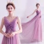 Schöne Violett Abendkleider 2020 A Linie V-Ausschnitt Perlenstickerei Strass Pailletten Ärmellos Rückenfreies Lange Festliche Kleider