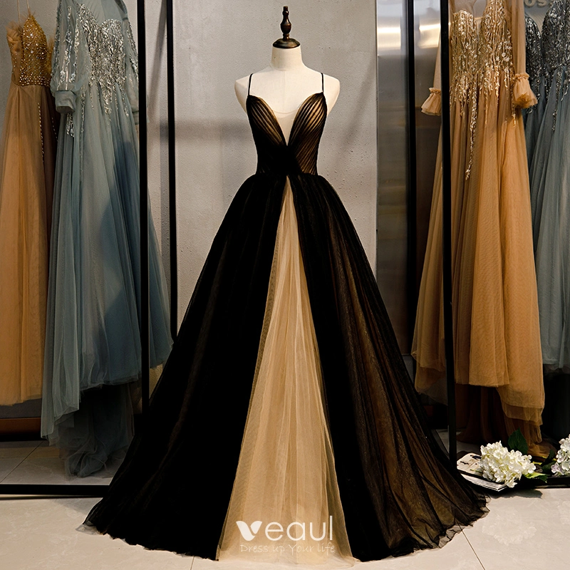 Simple Black Long Prom Dress, Black Evening Dress, Prom Dress Sweep Tr –  luladress