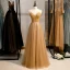 Chic / Beautiful Gold Evening Dresses  2020 A-Line / Princess Spaghetti Straps Beading Pearl Sequins Sleeveless Backless Floor-Length / Long Formal Dresses
