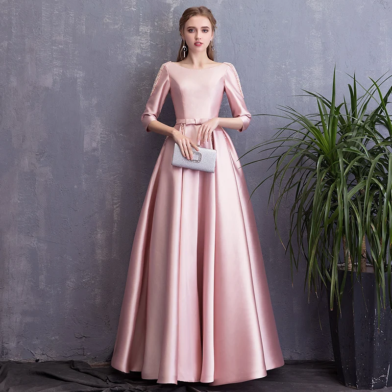 chinese dress ladies Gorgeous Hot Pink A-line Maxi Long Party Prom Dresses Ideas,Evening Go –  SposaDresses main image 1