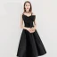 Simple Noire de retour Robe De Graduation 2020 Princesse Bretelles Spaghetti Noeud Sans Manches Dos Nu Thé Longueur Robe De Ceremonie
