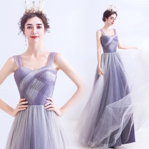 Classy Lavender Prom Dresses 2020 A Line Princess Square Neckline Sleeveless Backless Floor Length Long Formal Dresses