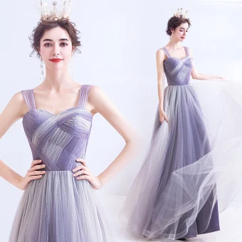 Chic Lavande Robe De Bal 2020 Princesse Encolure Carrée Sans Manches Dos Nu Longue Robe De Ceremonie