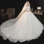 Schlicht Elegante Ivory / Creme Brautkleider / Hochzeitskleider 2021 A Linie Off Shoulder Kurze Ärmel Rückenfreies Königliche Schleppe Hochzeit